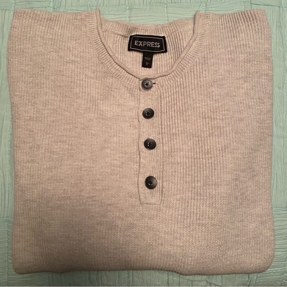 Express Halsey Double Knit Henley T-Shirt in Gray - Picture 4 of 4
